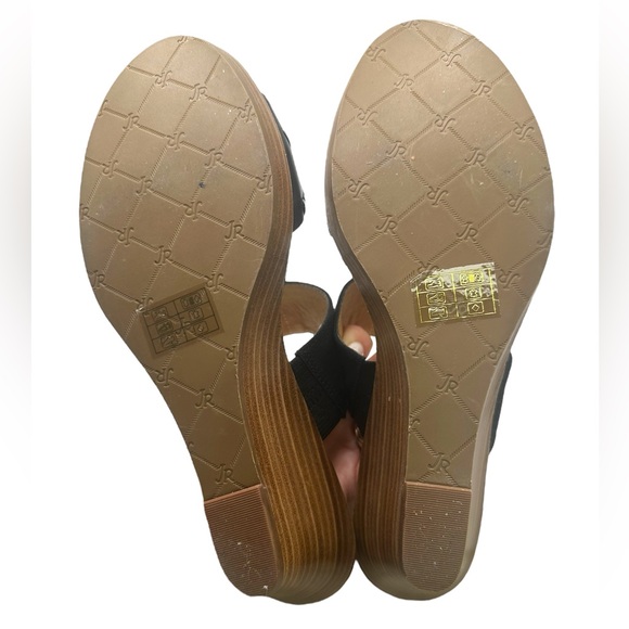 Jack Rogers Nora Wedge Sandal Black Women's Size 7.5 EUC - Picture 7 of 11